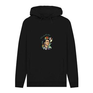 Frida Kahlo Unisex Adult Flowers Hoodie / Black